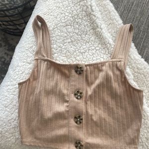 Tan knit crop top